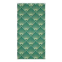 teal,beige,Art nouveau,vintage,original,belle époque,fan pattern,geometric,elegant,chic Shower Curtain 36  x 72  (Stall) 