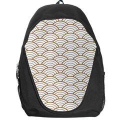 Gold,white,art Deco,vintage,shell Pattern,asian Pattern,elegant,chic,beautiful Backpack Bag