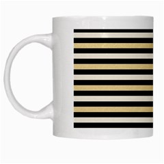 Black And Gold Stripes White Mugs by jumpercat