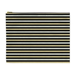 Black And Gold Stripes Cosmetic Bag (xl) by jumpercat