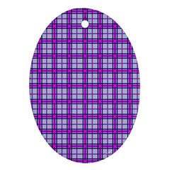 Purple Tartan Oval Ornament (two Sides) by jumpercat