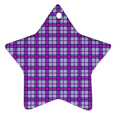 Purple Tartan Star Ornament (two Sides) by jumpercat