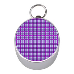 Purple Tartan Mini Silver Compasses by jumpercat