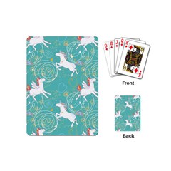 Magical Flying Unicorn Pattern Playing Cards (mini)  by Bigfootshirtshop