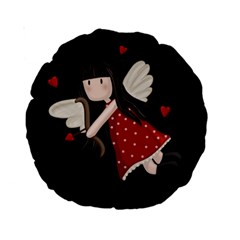 Cupid Girl Standard 15  Premium Round Cushions by Valentinaart