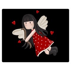 Cupid Girl Double Sided Flano Blanket (medium)  by Valentinaart