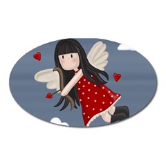 Cupid Girl Oval Magnet by Valentinaart