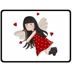 Cupid Girl Fleece Blanket (large)  by Valentinaart