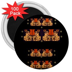 Geisha With Friends In Lotus Garden Having A Calm Evening 3  Magnets (100 Pack) by pepitasart