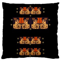 Geisha With Friends In Lotus Garden Having A Calm Evening Large Cushion Case (one Side) by pepitasart