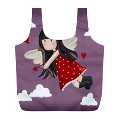 Cupid Girl Full Print Recycle Bags (l)  by Valentinaart