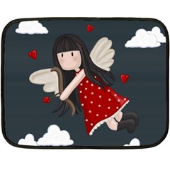 Cupid Girl Double Sided Fleece Blanket (mini)  by Valentinaart