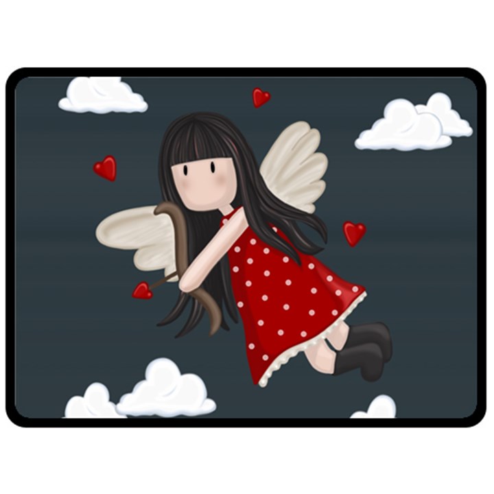 Cupid girl Fleece Blanket (Large) 