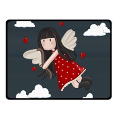 Cupid Girl Double Sided Fleece Blanket (small)  by Valentinaart