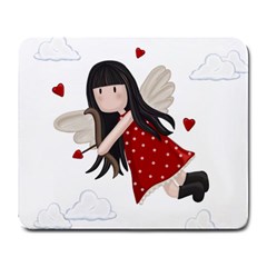 Cupid Girl Large Mousepads by Valentinaart