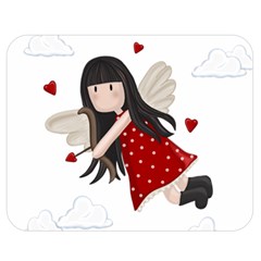 Cupid Girl Double Sided Flano Blanket (medium)  by Valentinaart