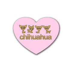 Chihuahua Heart Coaster (4 Pack)  by Valentinaart