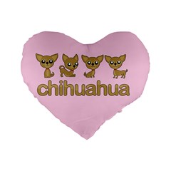 Chihuahua Standard 16  Premium Heart Shape Cushions by Valentinaart