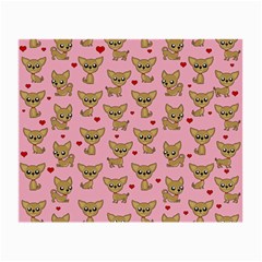 Chihuahua Pattern Small Glasses Cloth (2-side) by Valentinaart