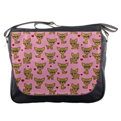 Chihuahua Pattern Messenger Bags by Valentinaart