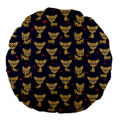 Chihuahua Pattern Large 18  Premium Flano Round Cushions