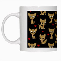 Chihuahua Pattern White Mugs by Valentinaart