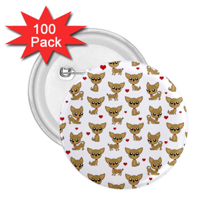 Chihuahua pattern 2.25  Buttons (100 pack) 