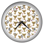 Chihuahua pattern Wall Clocks (Silver)  Front