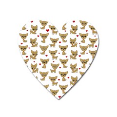 Chihuahua Pattern Heart Magnet by Valentinaart