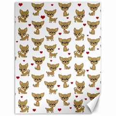 Chihuahua Pattern Canvas 12  X 16   by Valentinaart