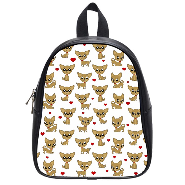 Chihuahua pattern School Bag (Small)
