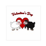 Valentines day - Sheep  Small Satin Scarf (Square) Front