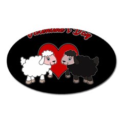 Valentines Day - Sheep  Oval Magnet by Valentinaart