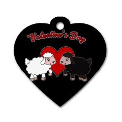 Valentines Day - Sheep  Dog Tag Heart (two Sides) by Valentinaart