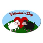 Valentines day - Sheep  Oval Magnet Front