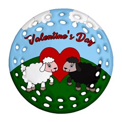 Valentines Day - Sheep  Round Filigree Ornament (two Sides) by Valentinaart