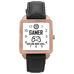 Gamer Rose Gold Leather Watch  by Valentinaart