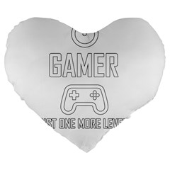 Gamer Large 19  Premium Flano Heart Shape Cushions by Valentinaart