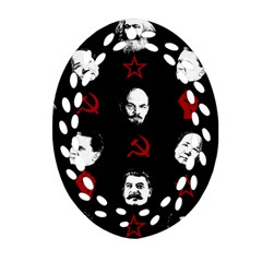 Communist Leaders Ornament (oval Filigree) by Valentinaart