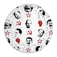 Communist Leaders Round Filigree Ornament (two Sides) by Valentinaart