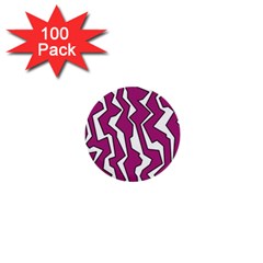 Electric Pink Polynoise 1  Mini Buttons (100 Pack)  by jumpercat