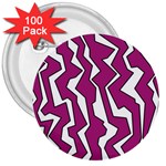 Electric Pink Polynoise 3  Buttons (100 pack)  Front