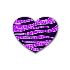 Purple Tentacles Rubber Coaster (heart)  by jumpercat