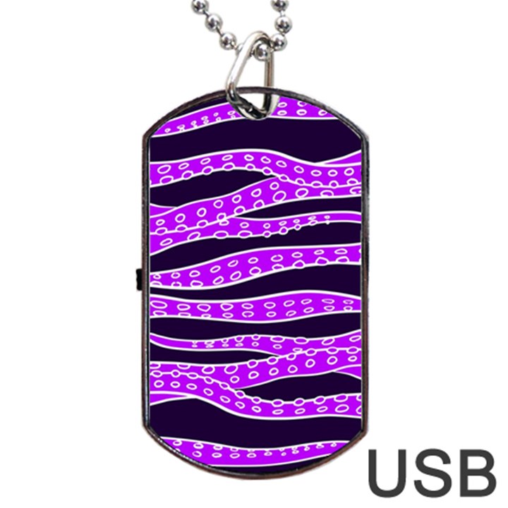 Purple Tentacles Dog Tag USB Flash (One Side)