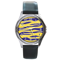 Yellow Tentacles Round Metal Watch by jumpercat