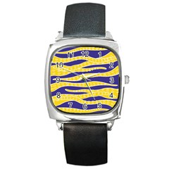 Yellow Tentacles Square Metal Watch by jumpercat