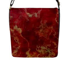 Marble Red Yellow Background Flap Messenger Bag (l) 