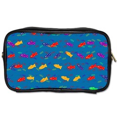 Fish Blue Background Pattern Texture Toiletries Bags by Nexatart