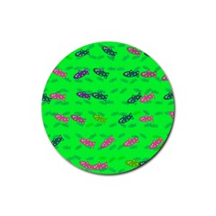 Fish Aquarium Underwater World Rubber Round Coaster (4 Pack) 