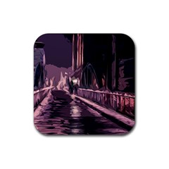 Texture Abstract Background City Rubber Coaster (Square) 